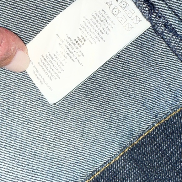 Michael Kors Navy Denim Skirt with Gold Accents - Picture 3 of 8